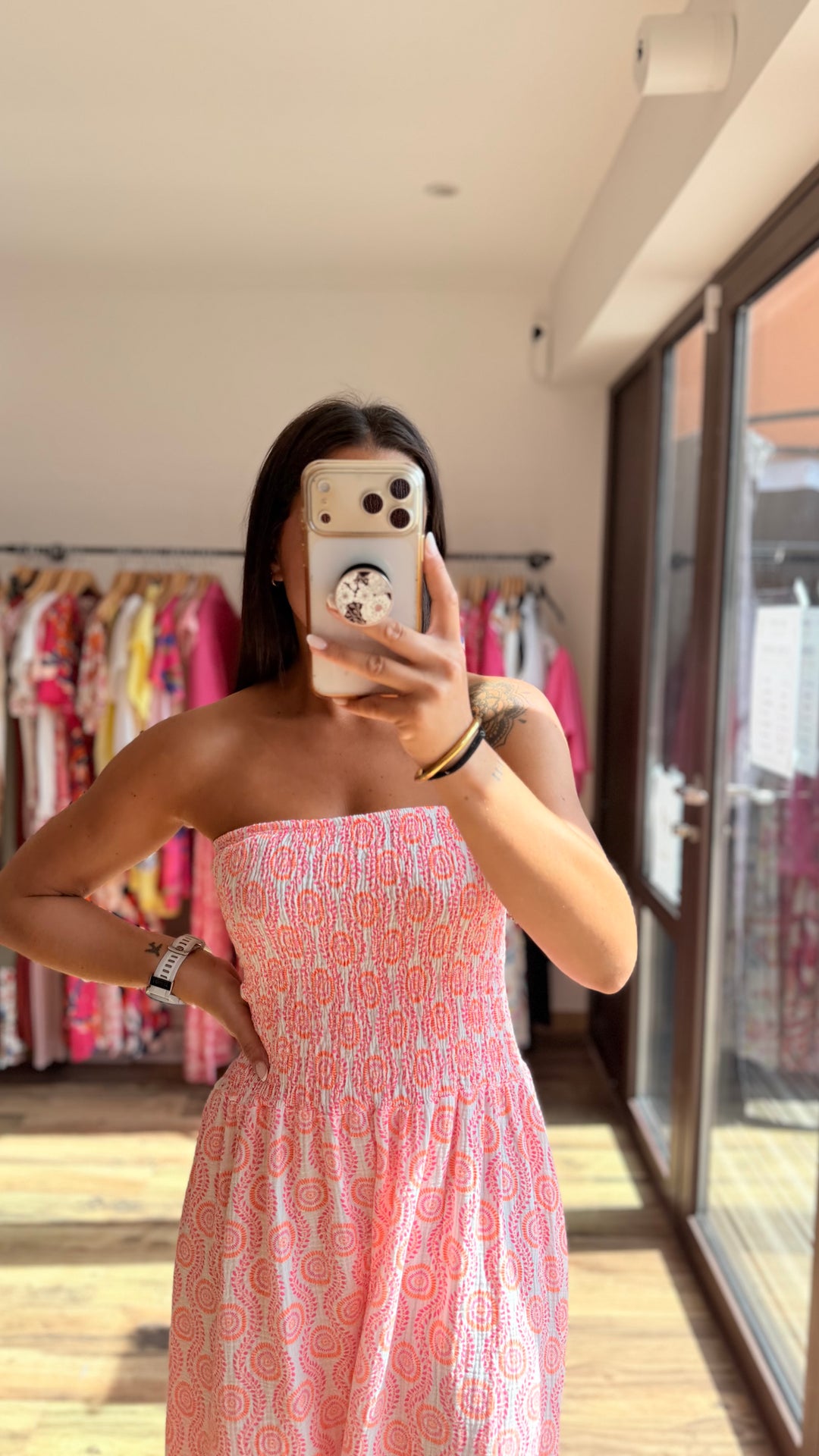 Robe longue Dory rose