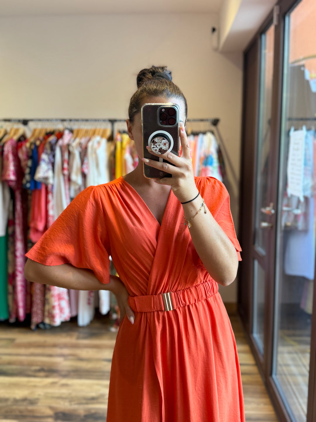 Robe longue Victor orange CURVY