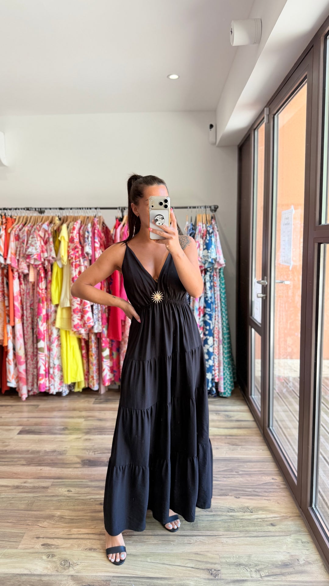 Robe longue Soleil noir CURVY