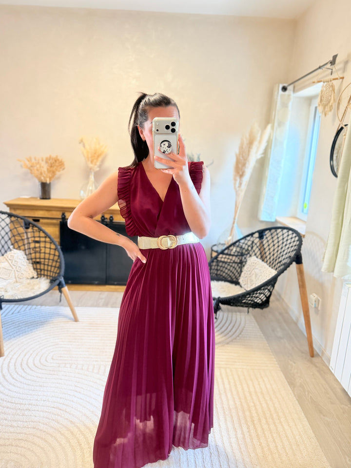Robe longue Berenice bordeaux PRECOMMANDE