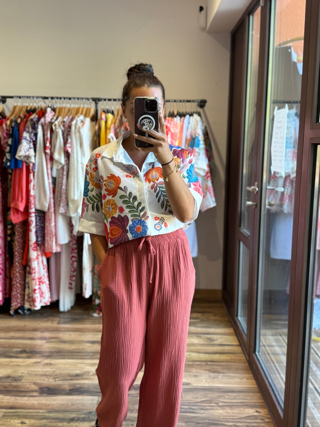 Pantalon gaze de coton terracotta CURVY