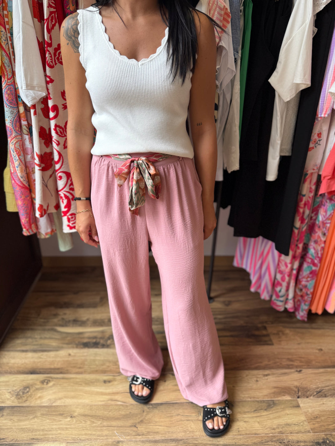 Pantalon Julie rose CURVY