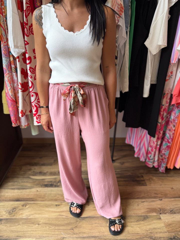 Pantalon Julie rose CURVY