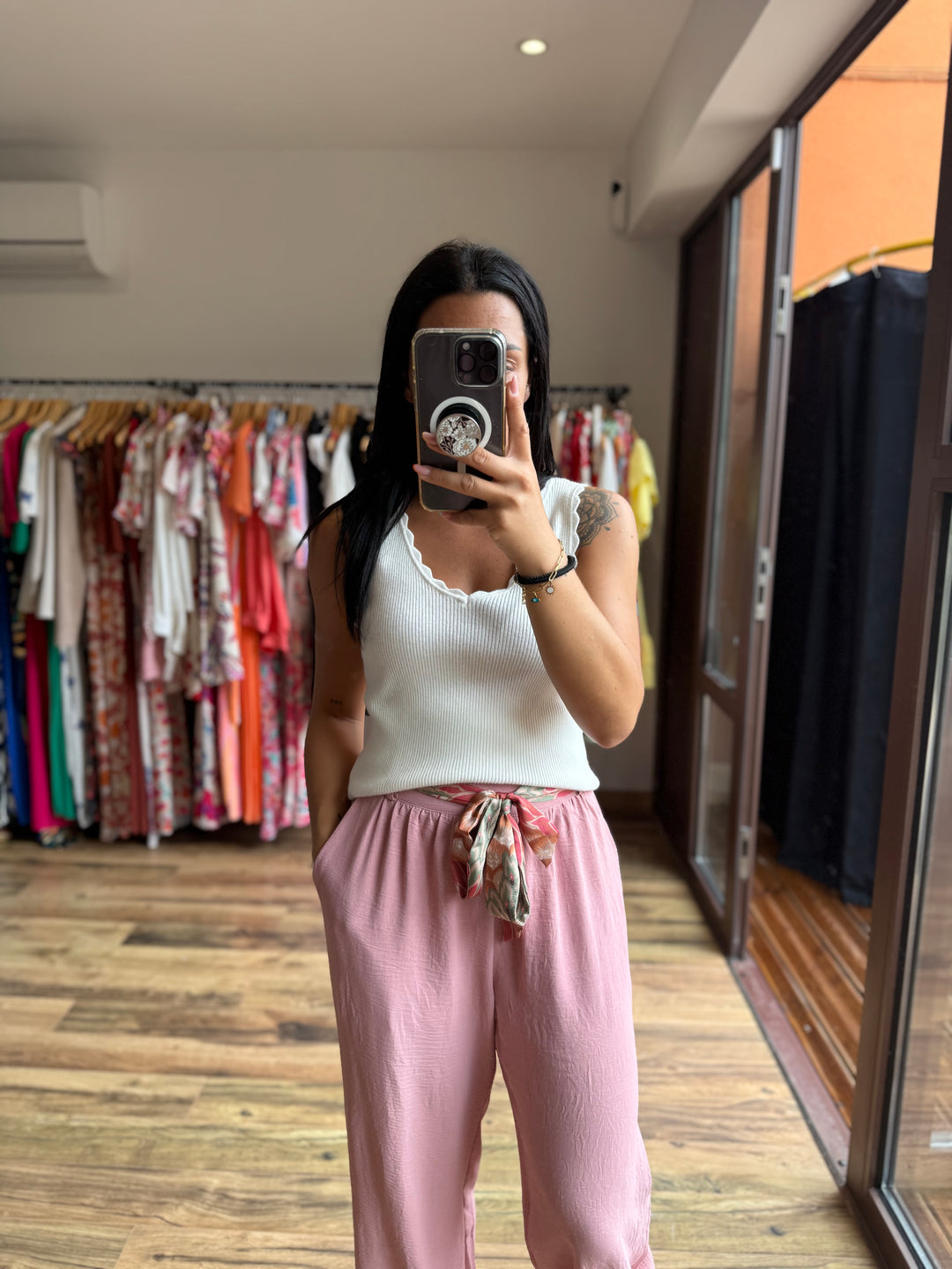 Pantalon Julie rose CURVY