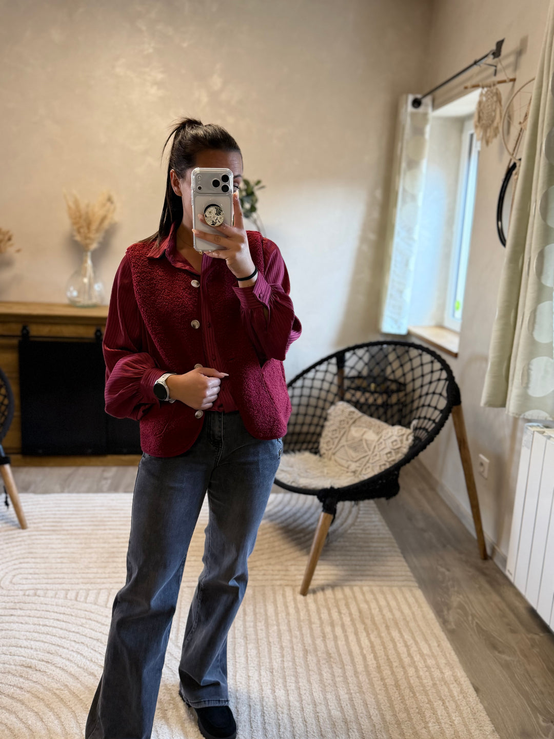 Gilet sans manches Mina bordeaux