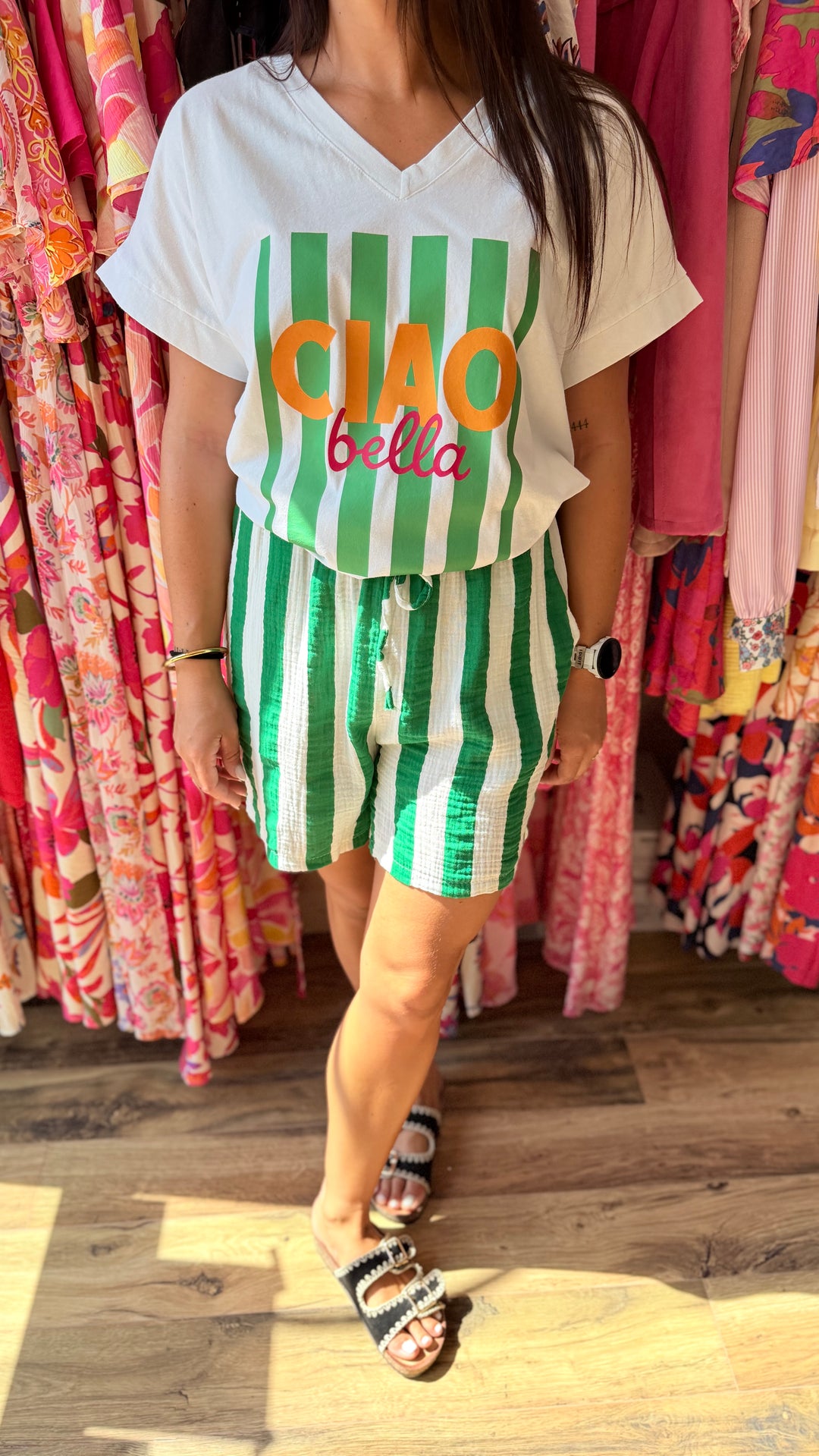 Teeshirt Ciao Bella vert CURVY