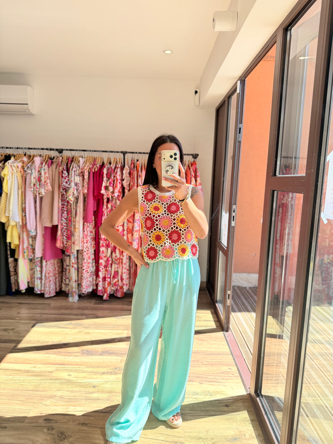 Pantalon Mopy turquoise/vert d’eau