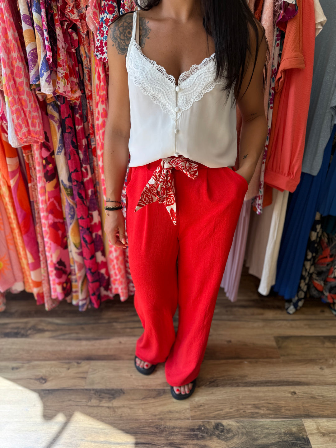Pantalon Eliam rouge