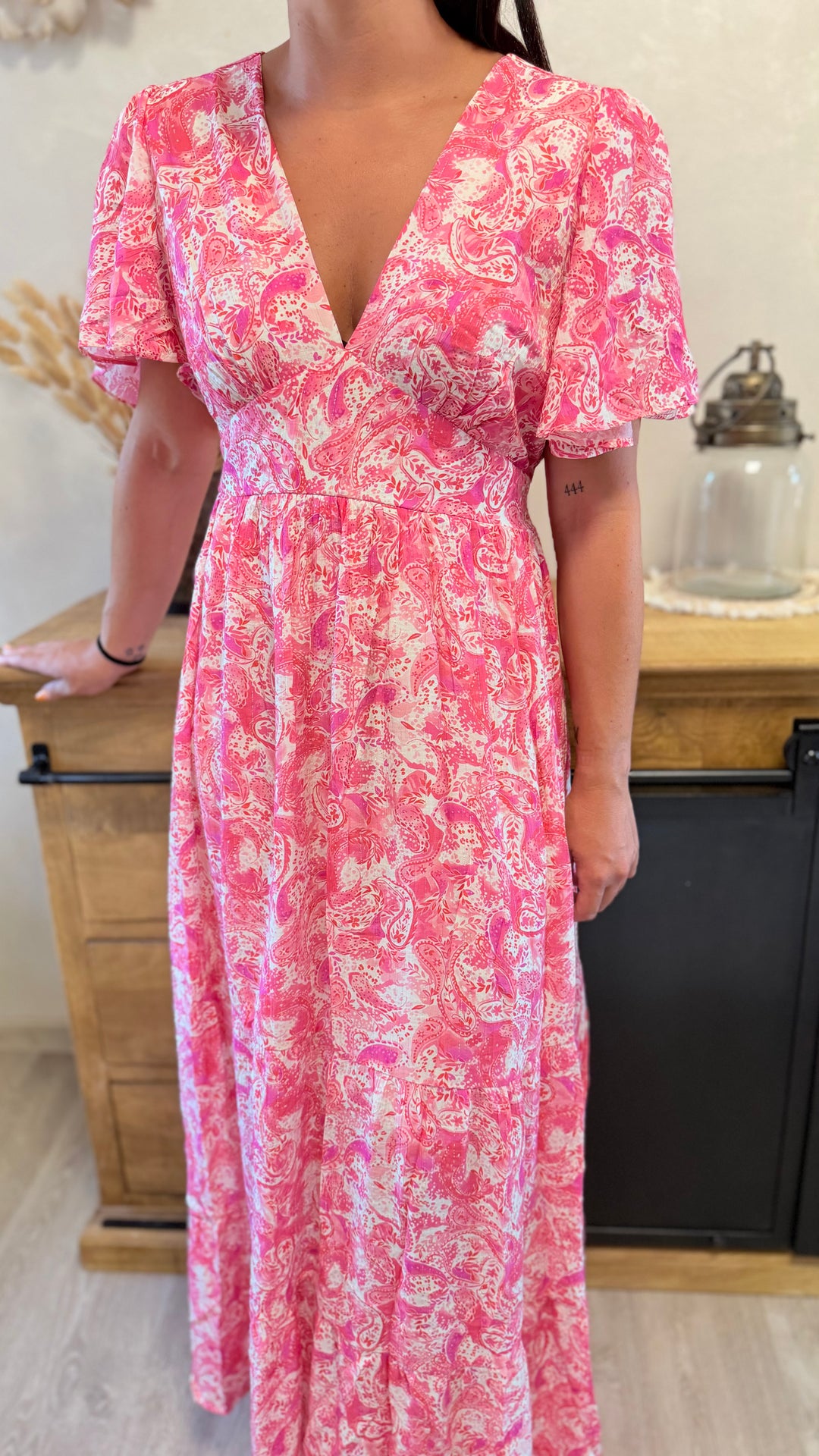 Robe longue Elodie rose