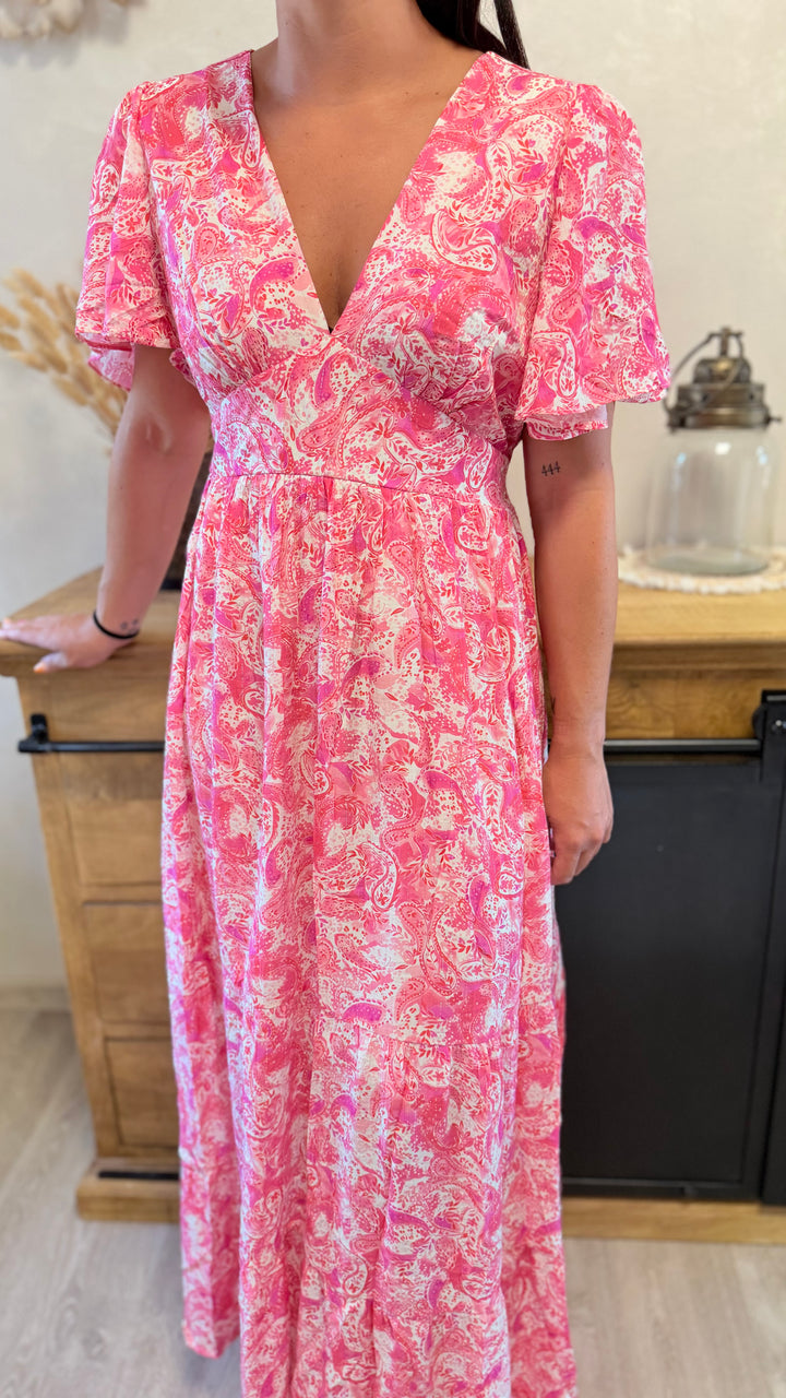 Robe longue Elodie rose
