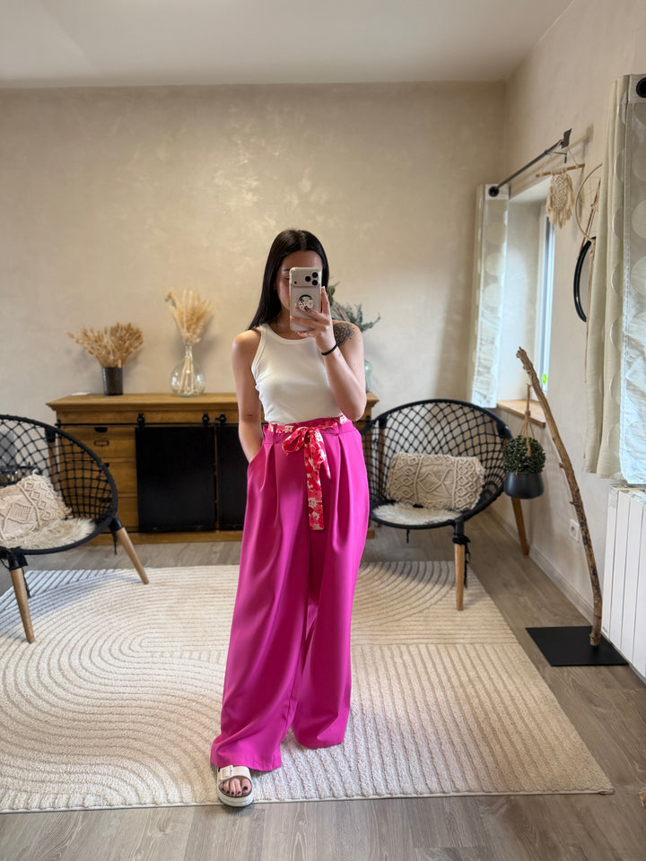 Pantalon hella rose fuchsia CURVY