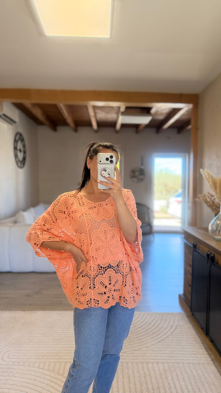 Top crochet orange