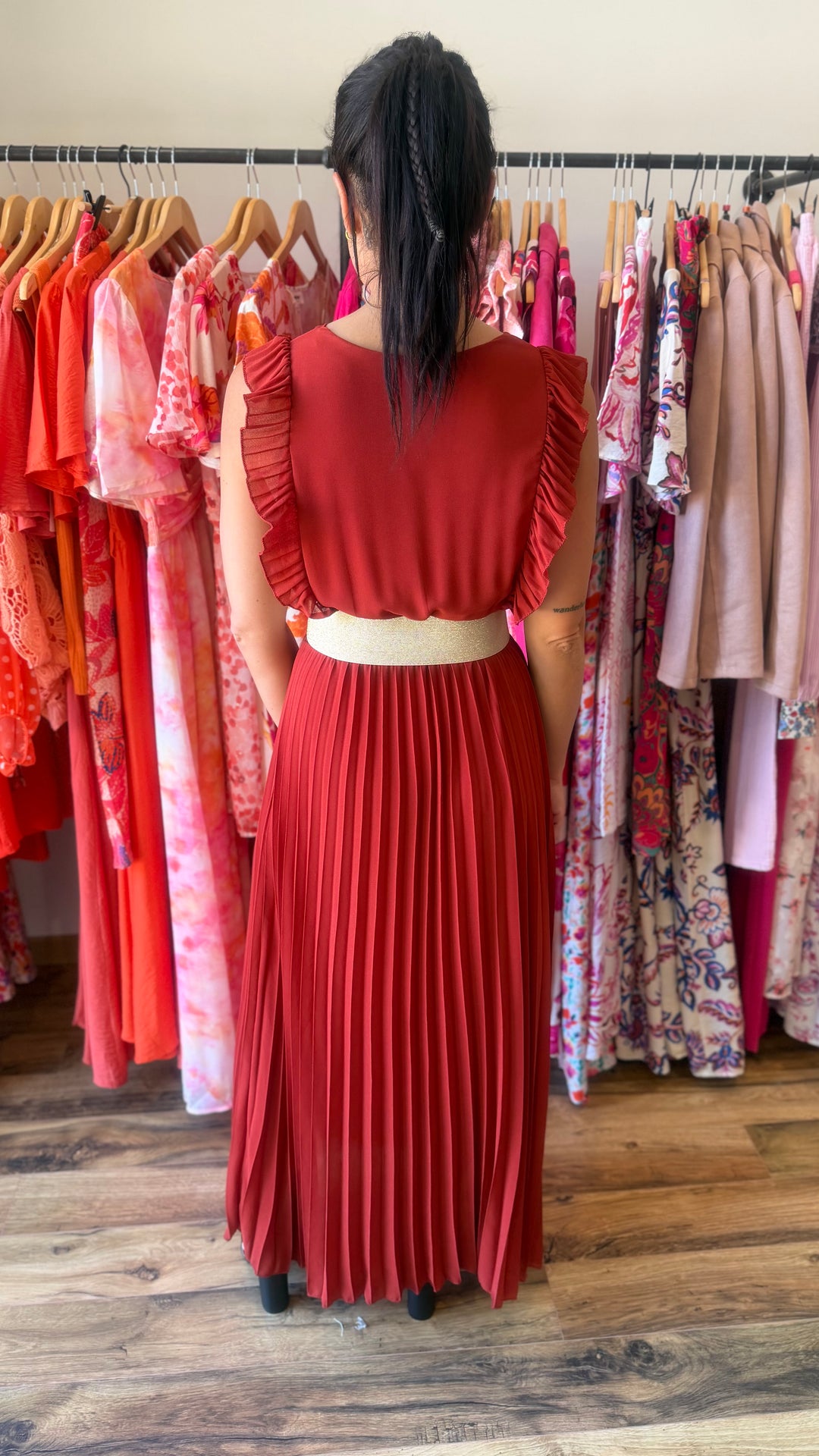Robe longue Berenice terracotta