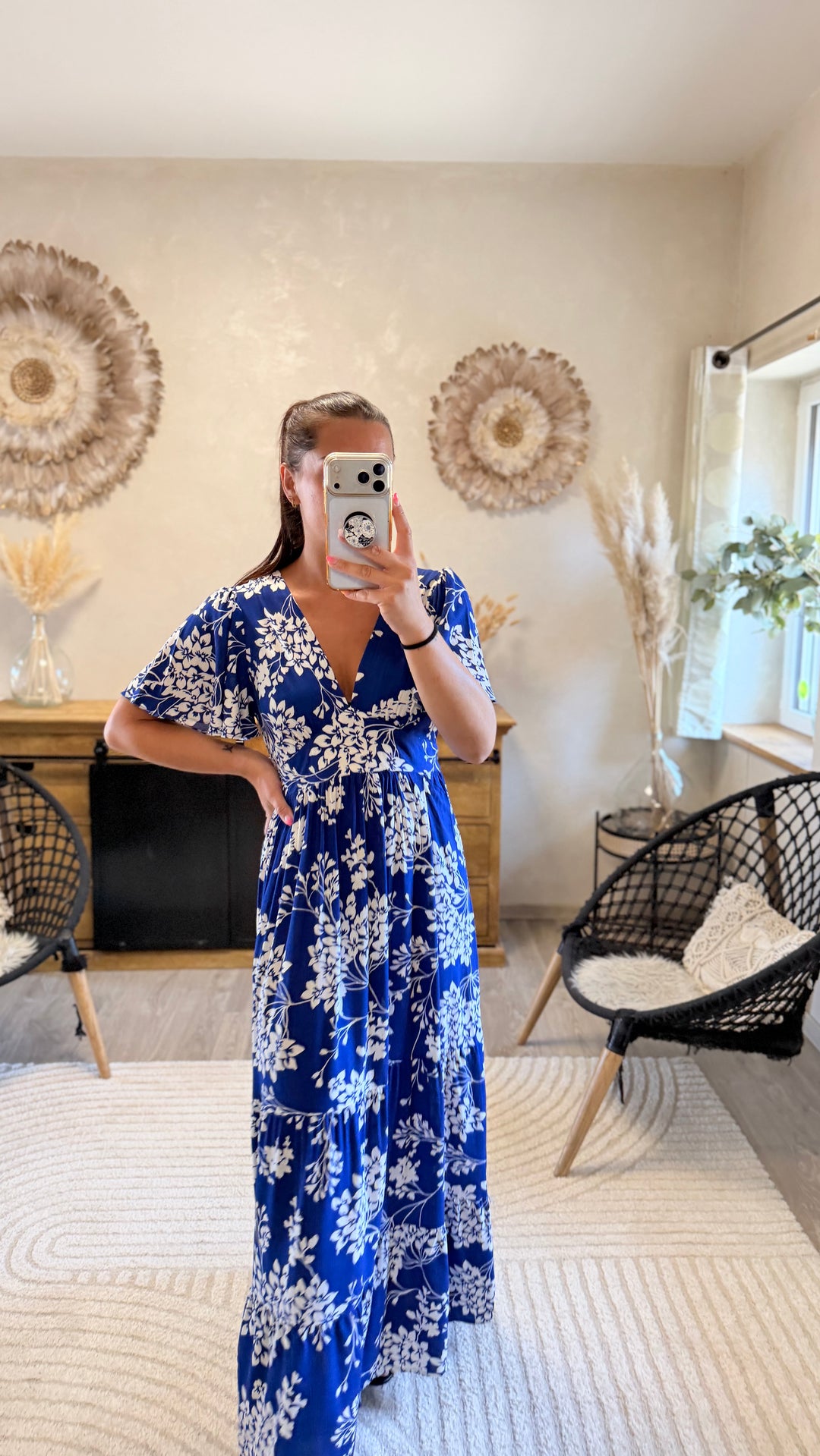 Robe longue Mulan bleu