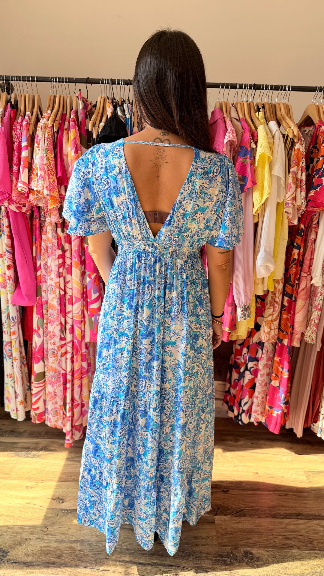 Robe longue Elodie bleu