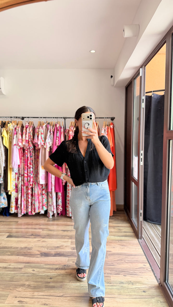 Chemise Dana noir CURVY