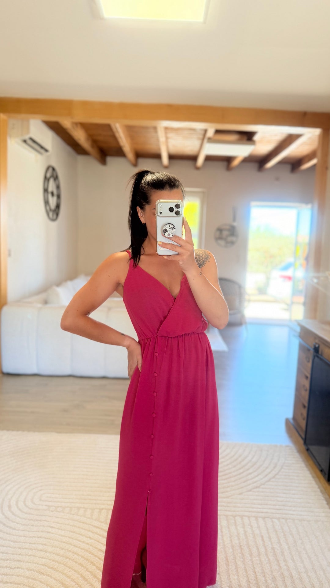 Robe longue Amanda rose