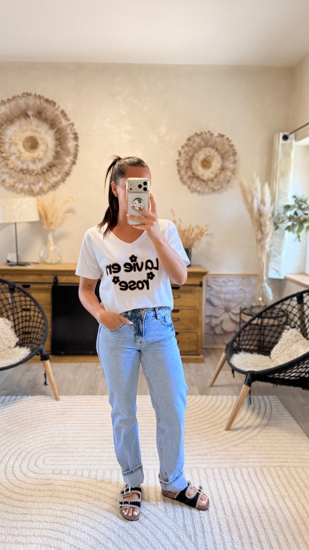 Teeshirt la vie en rose Noir