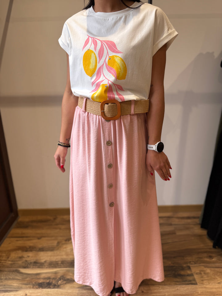 Jupe longue Delin rose