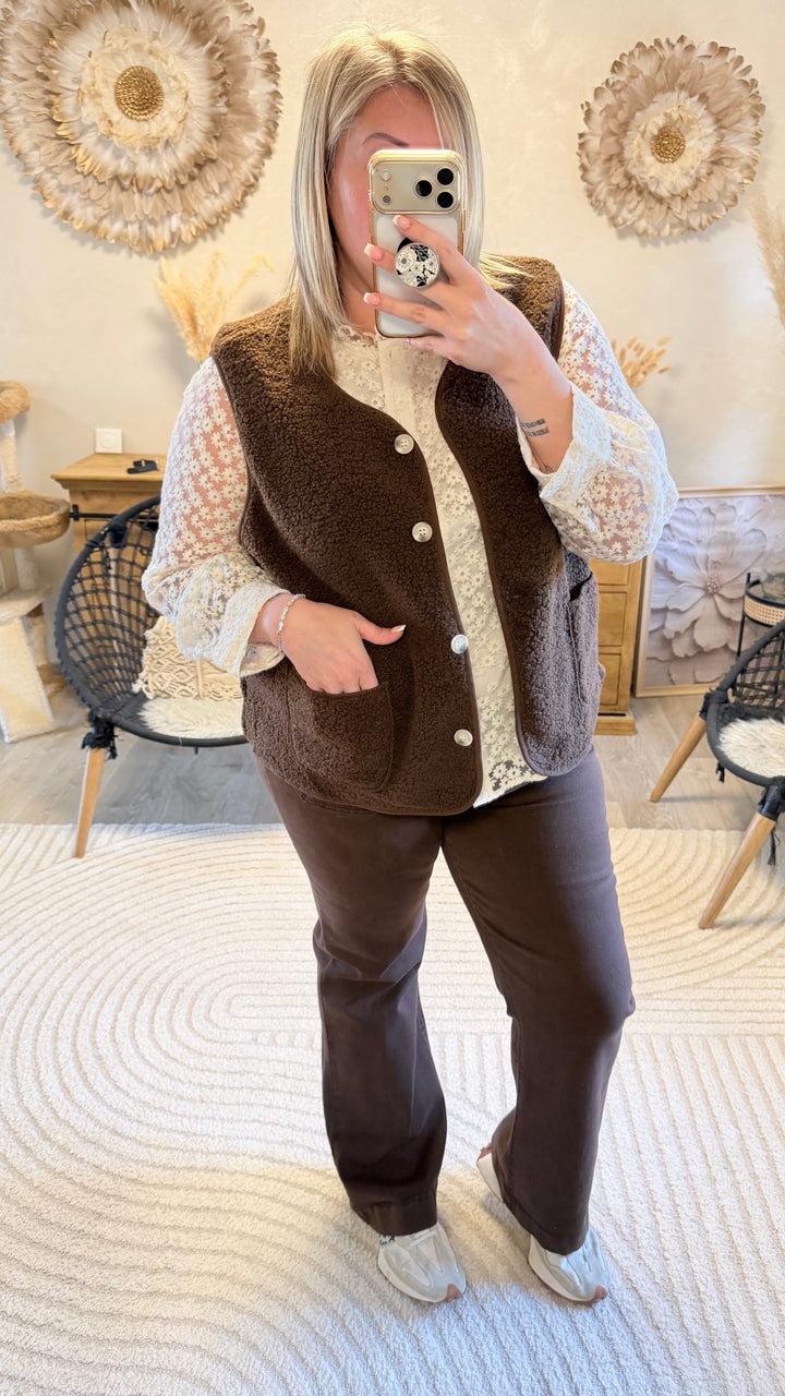 Gilet Charly chocolat CURVY