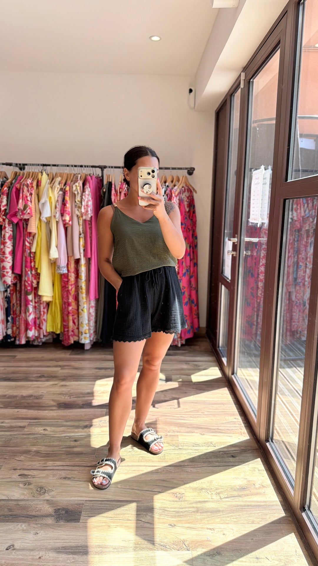 Top perle Kaki CURVY