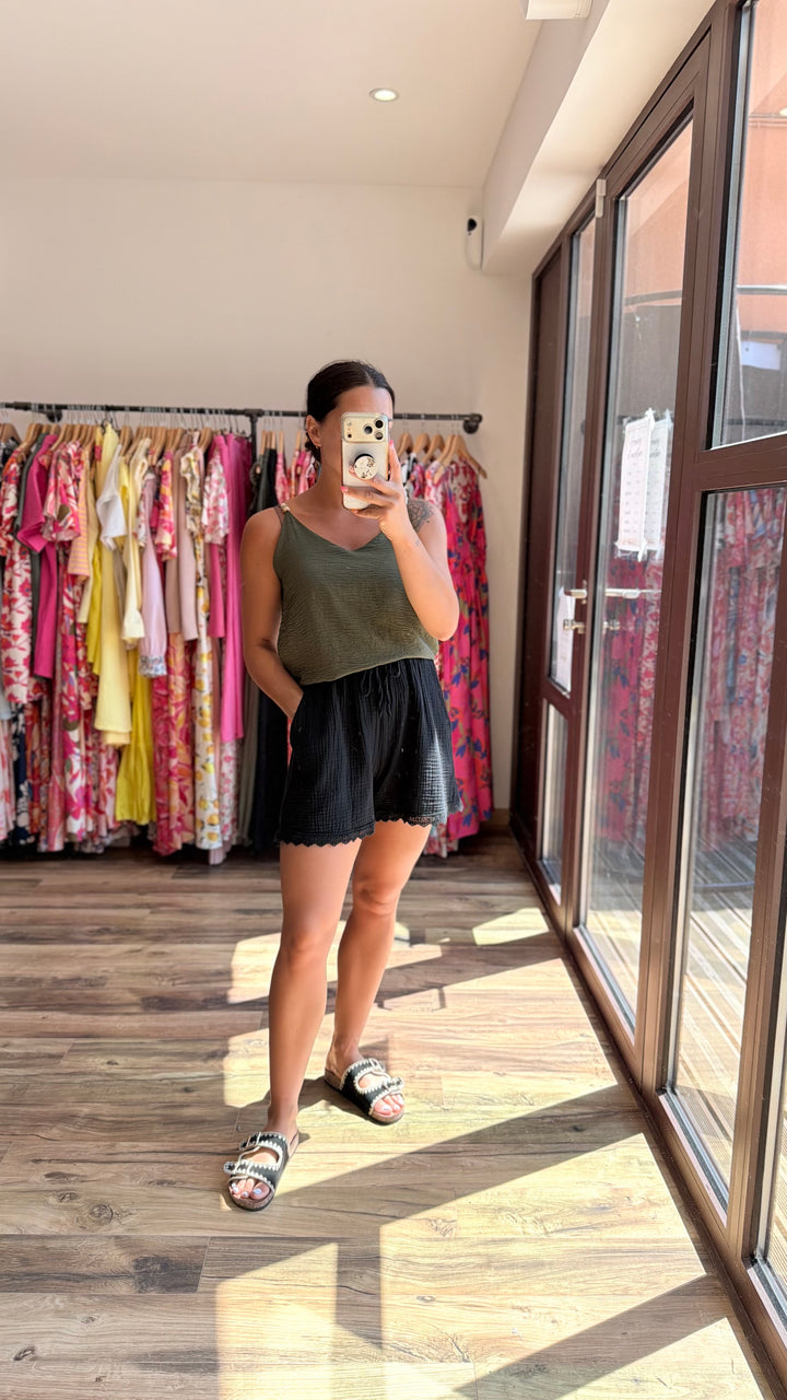 Top perle Kaki CURVY