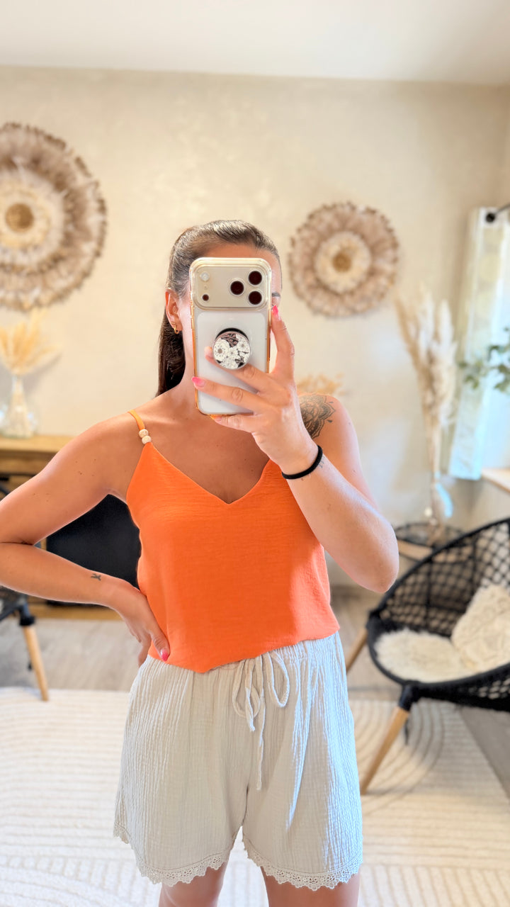 Top perle orange
