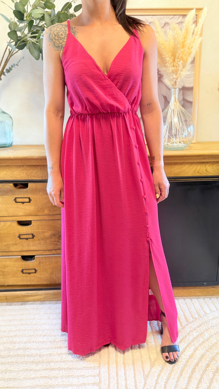 Robe longue Amanda rose