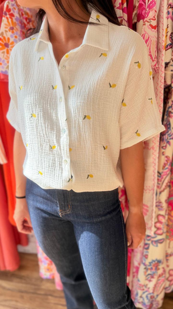 Chemise gaze citrons