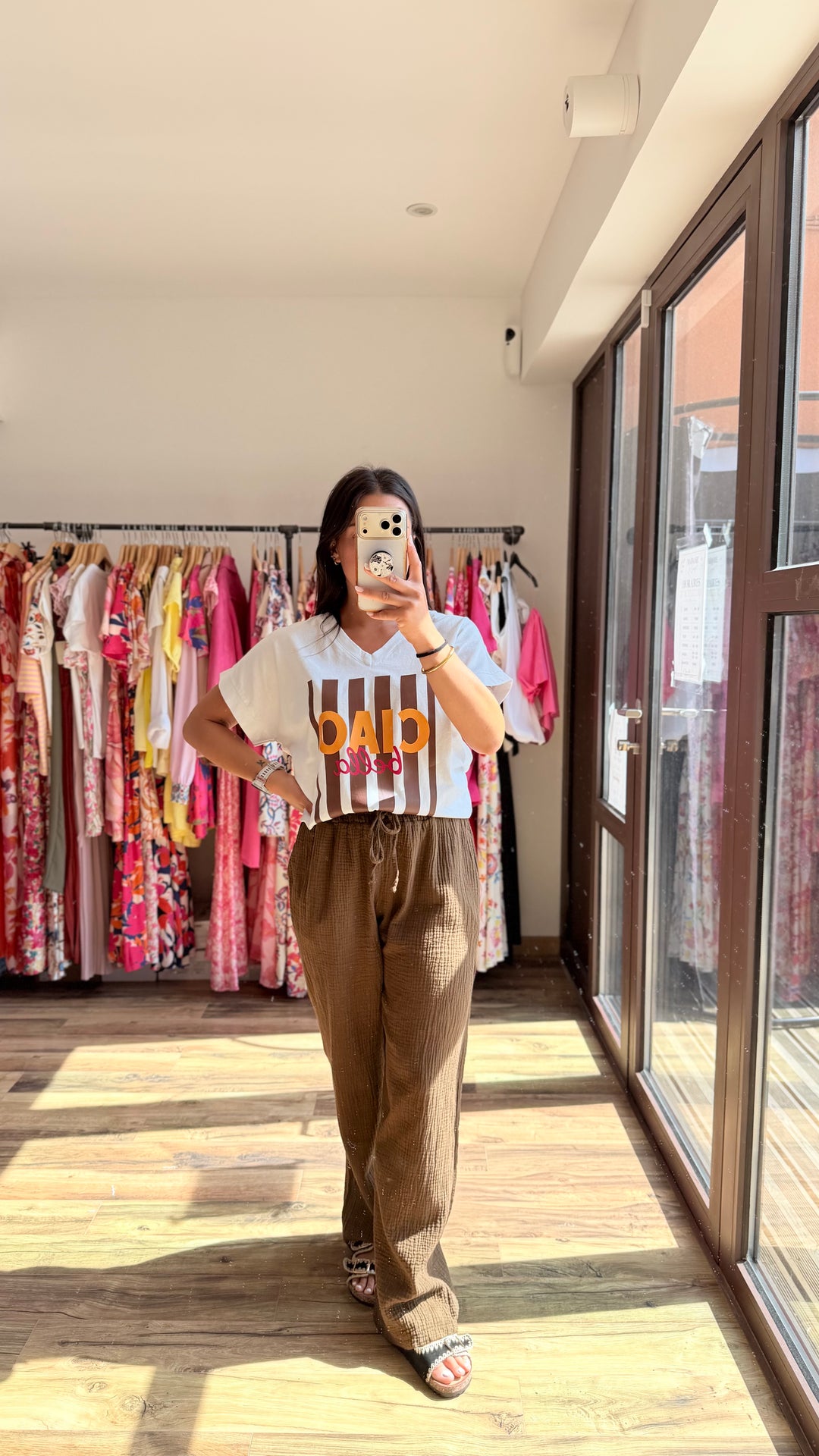 Pantalon gaze de coton Chocolat CURVY