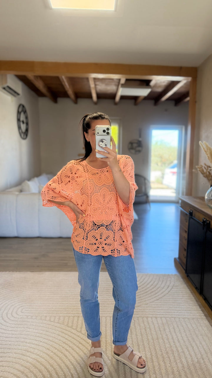 Top crochet orange
