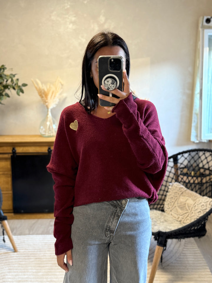 Pull Veronica bordeaux
