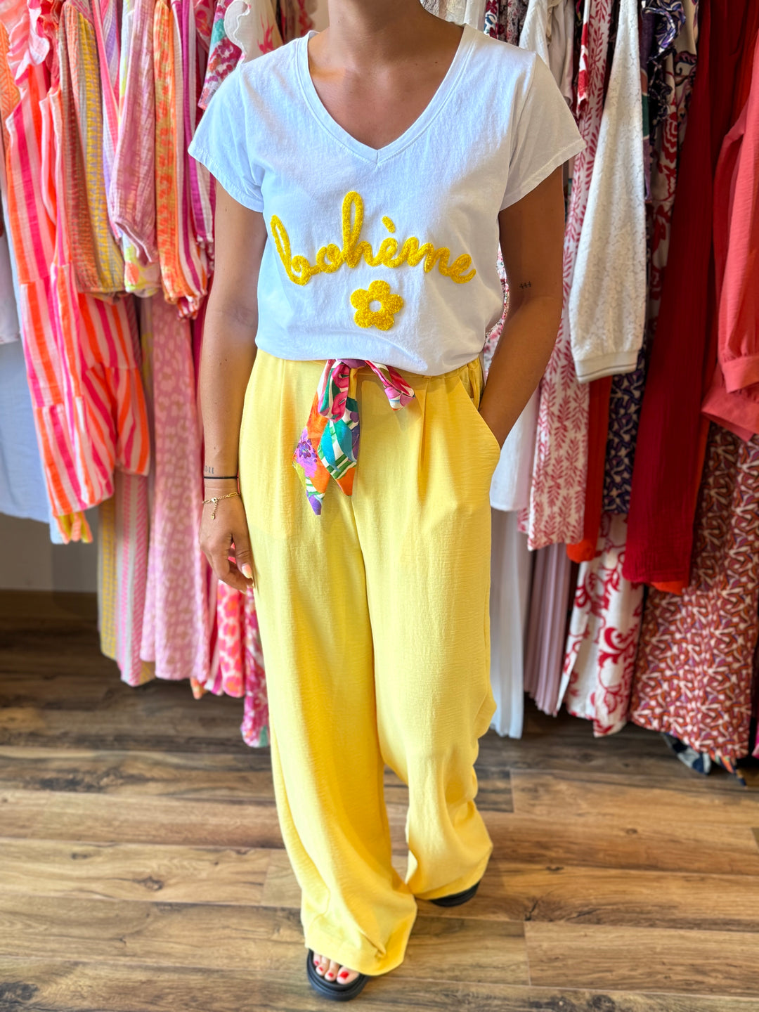 Teeshirt bohème jaune
