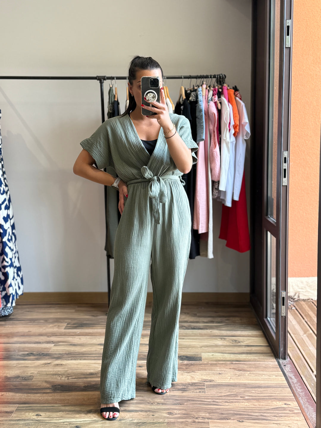 Combinaison gaze coton kaki