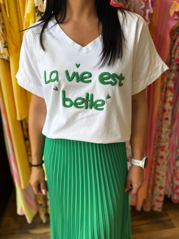 Teeshirt la vie est belle vert