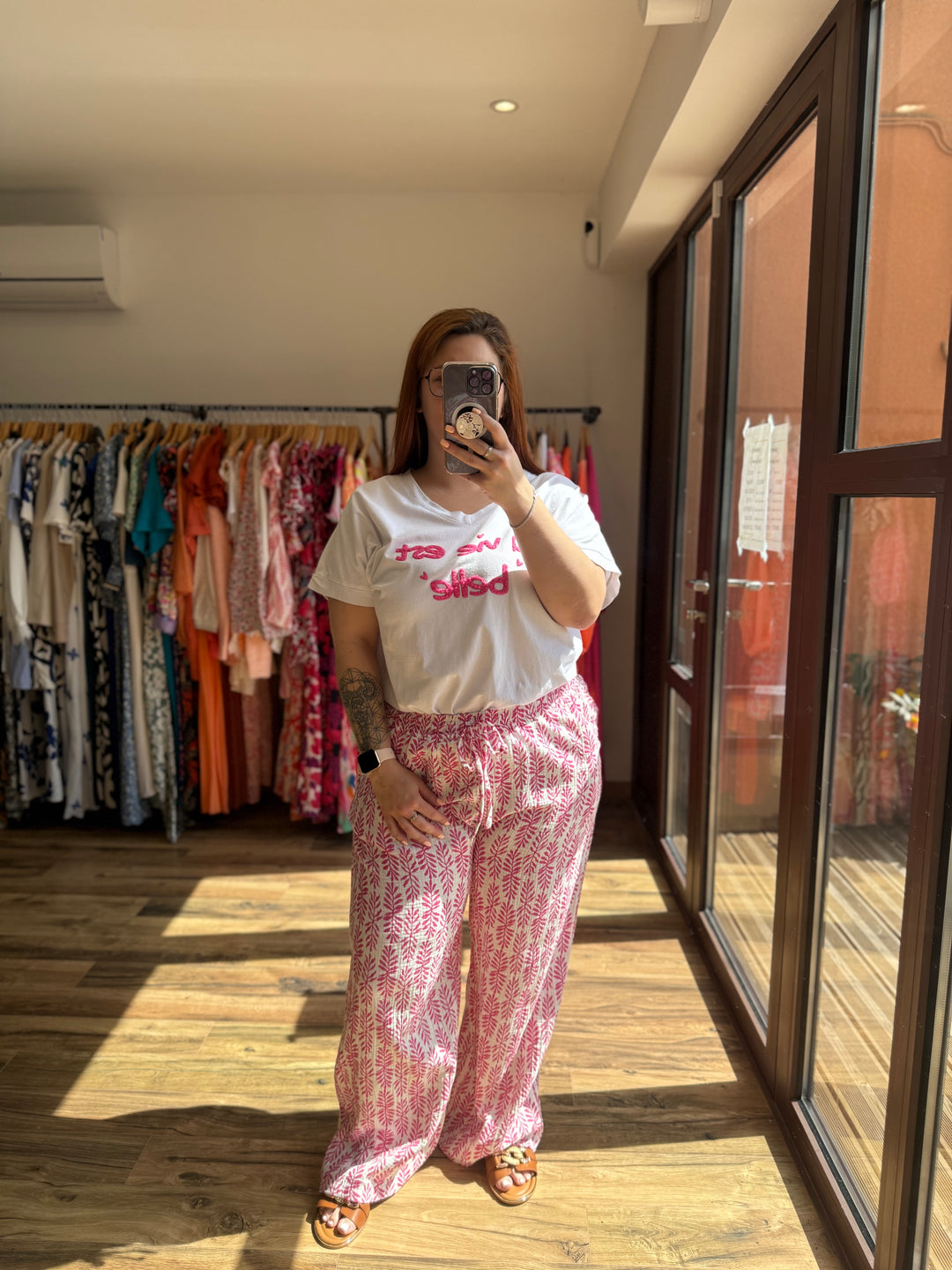 Teeshirt la vie est belle fuchsia CURVY