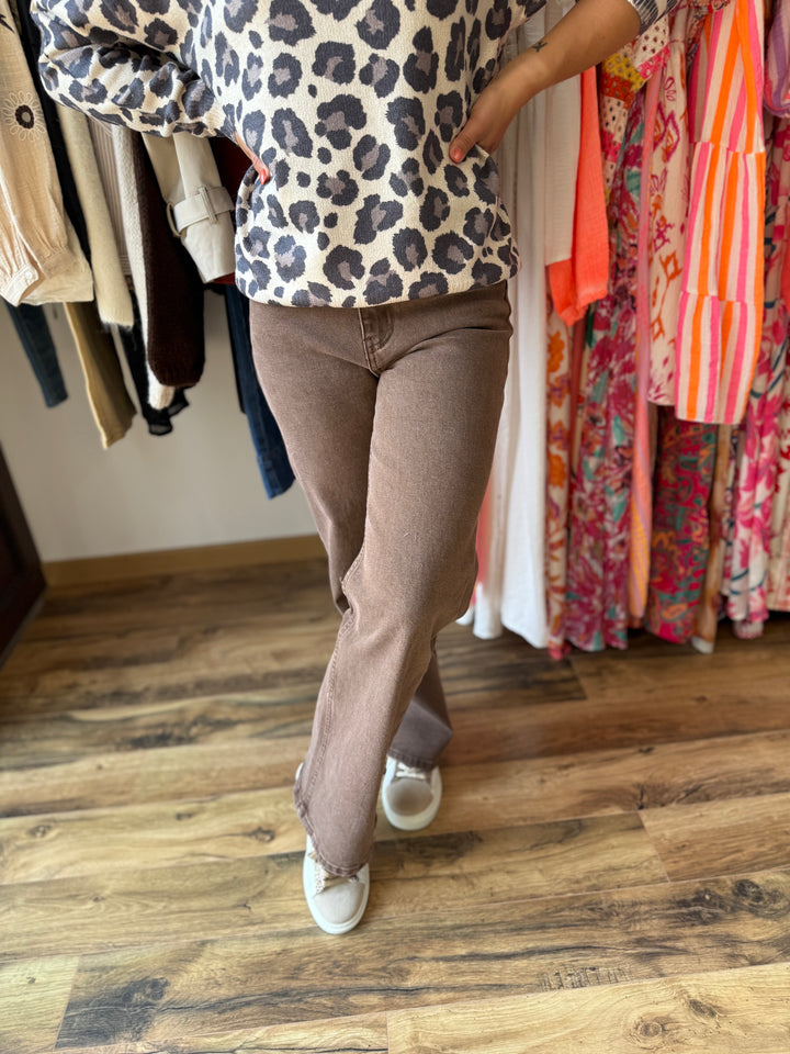 Jean coupe droite chocolat 🍫