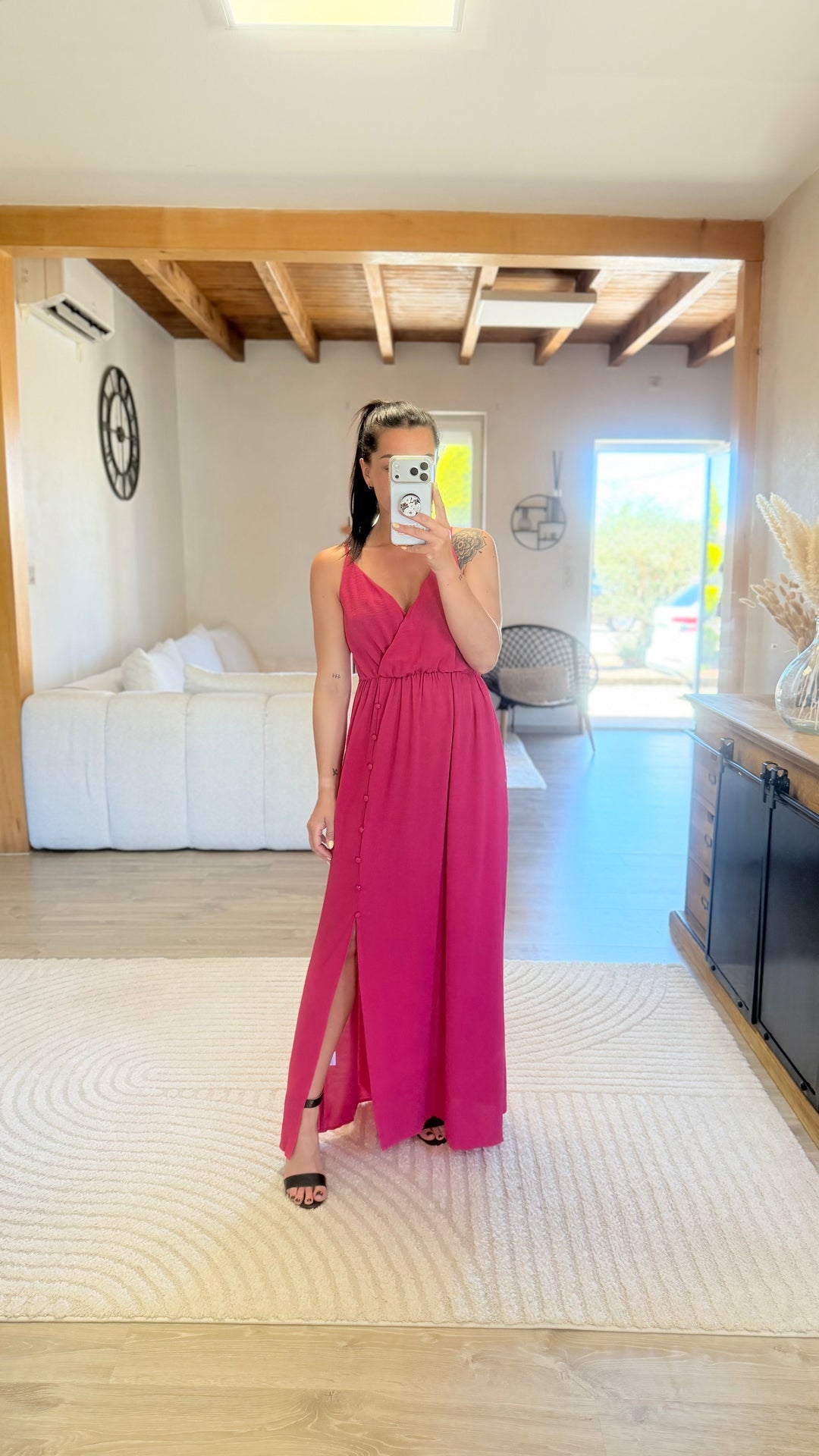 Robe longue Amanda rose