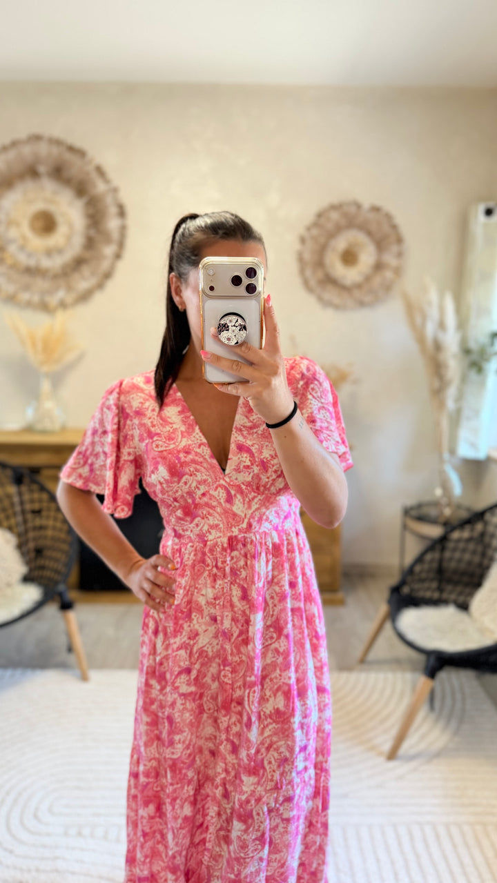 Robe longue Elodie rose