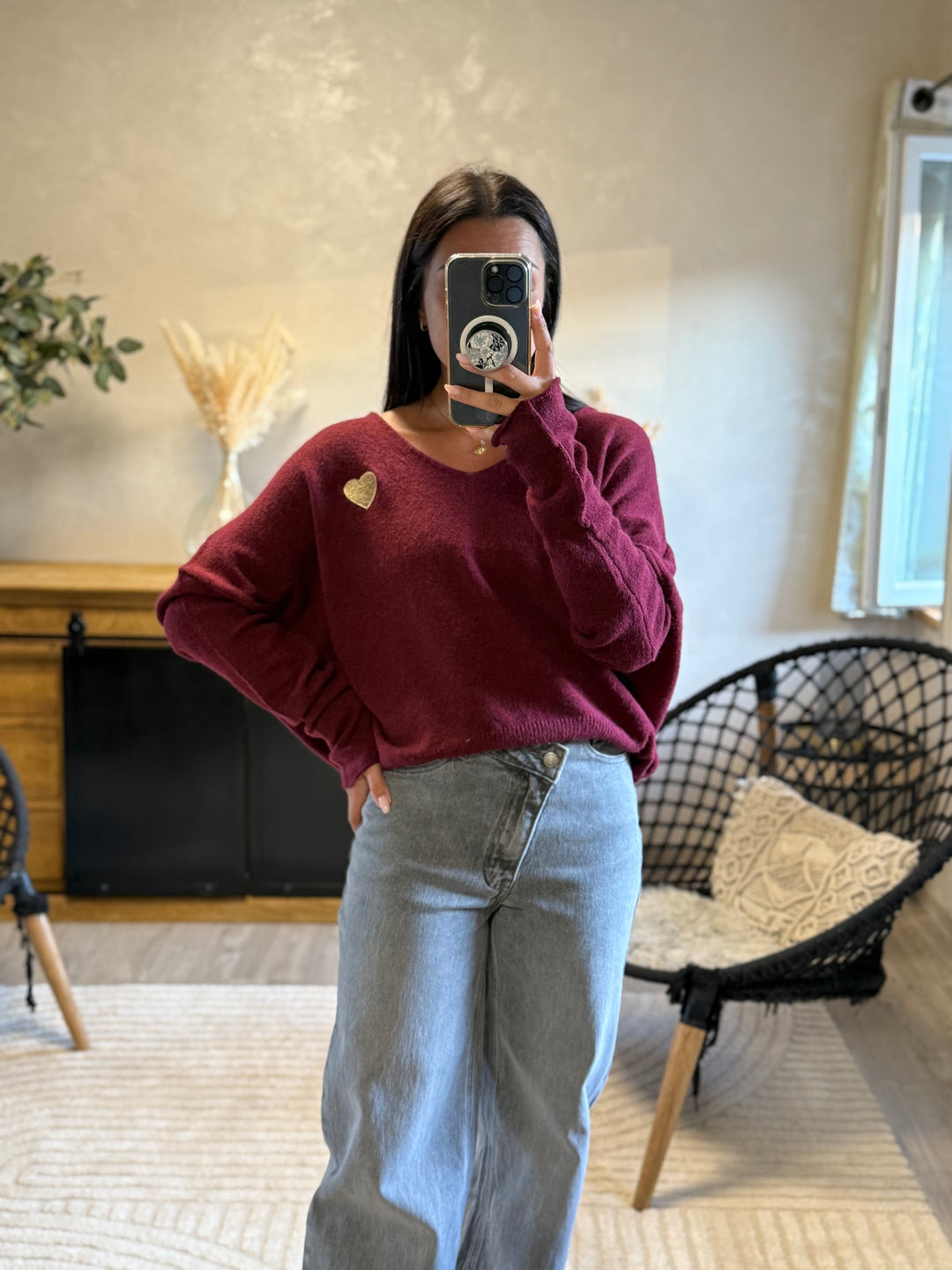 Pull Veronica bordeaux