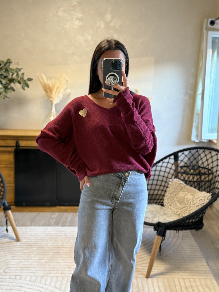 Pull Veronica bordeaux