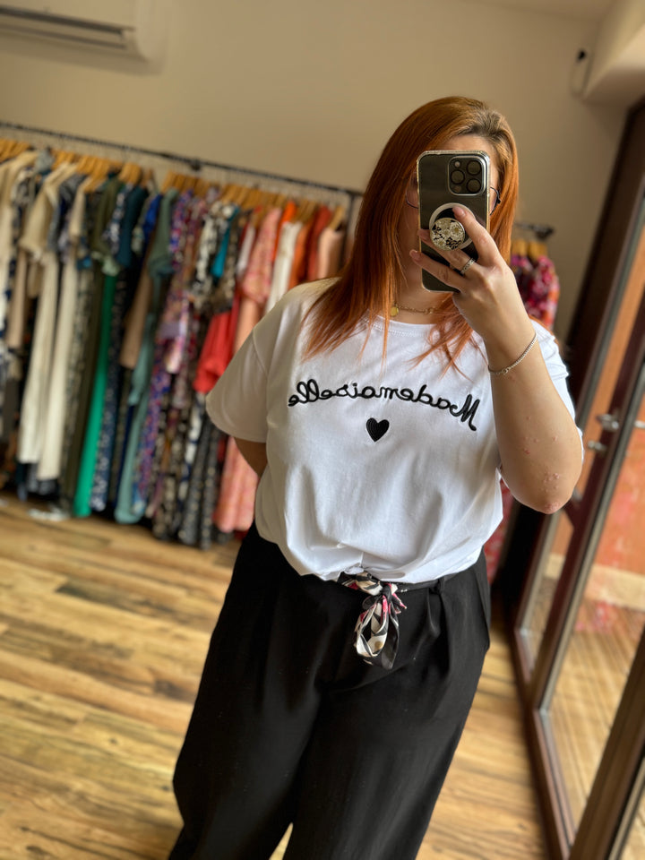 Teeshirt mademoiselle noir curvy