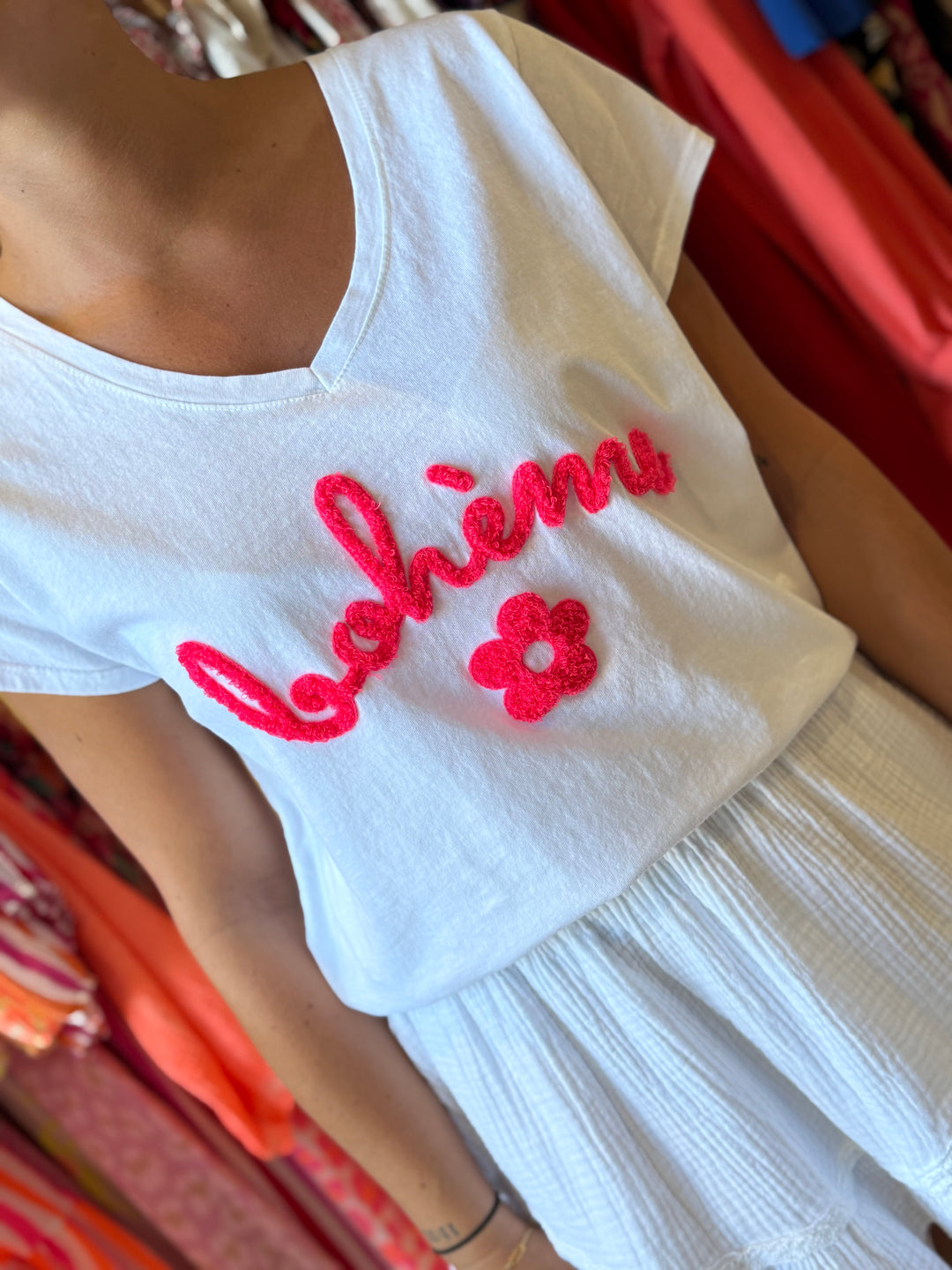 Teeshirt bohème fluo