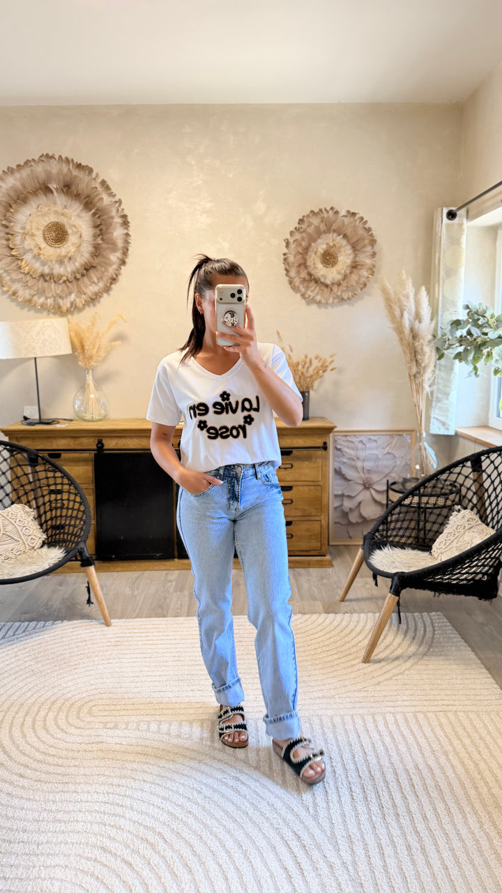 Teeshirt la vie en rose Noir