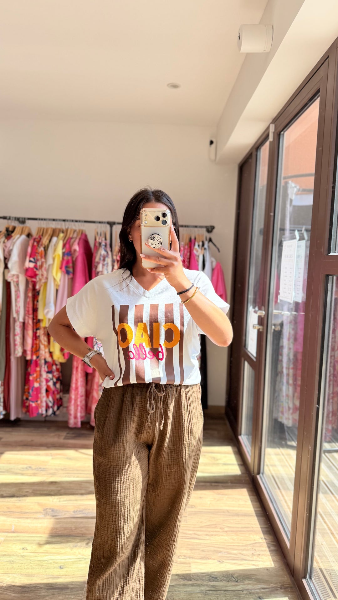 Teeshirt Ciao Bella choco CURVY
