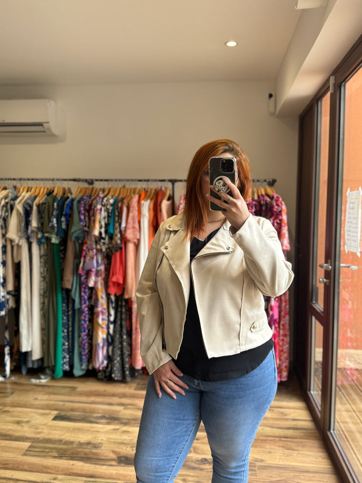 Suédine curvy beige