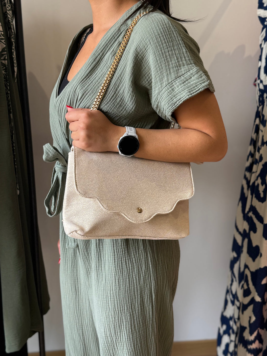 Sac bandoulière doré