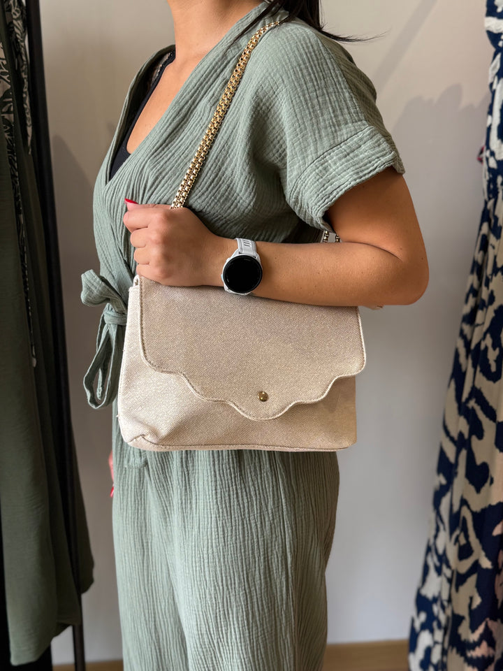 Sac bandoulière doré