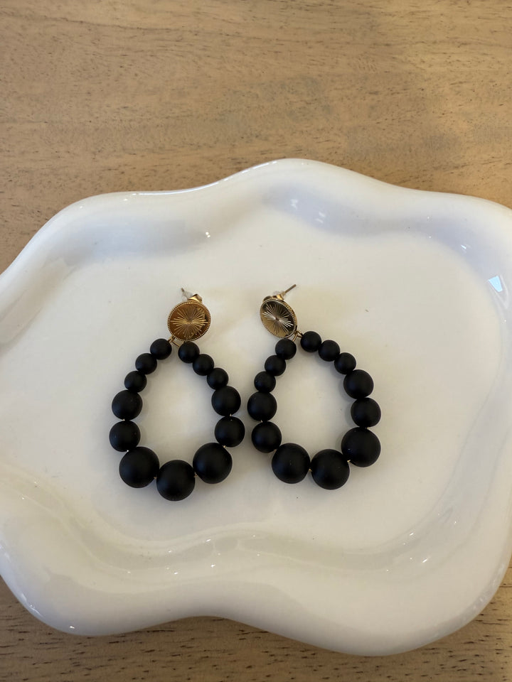 Boucles d’oreilles noir mat