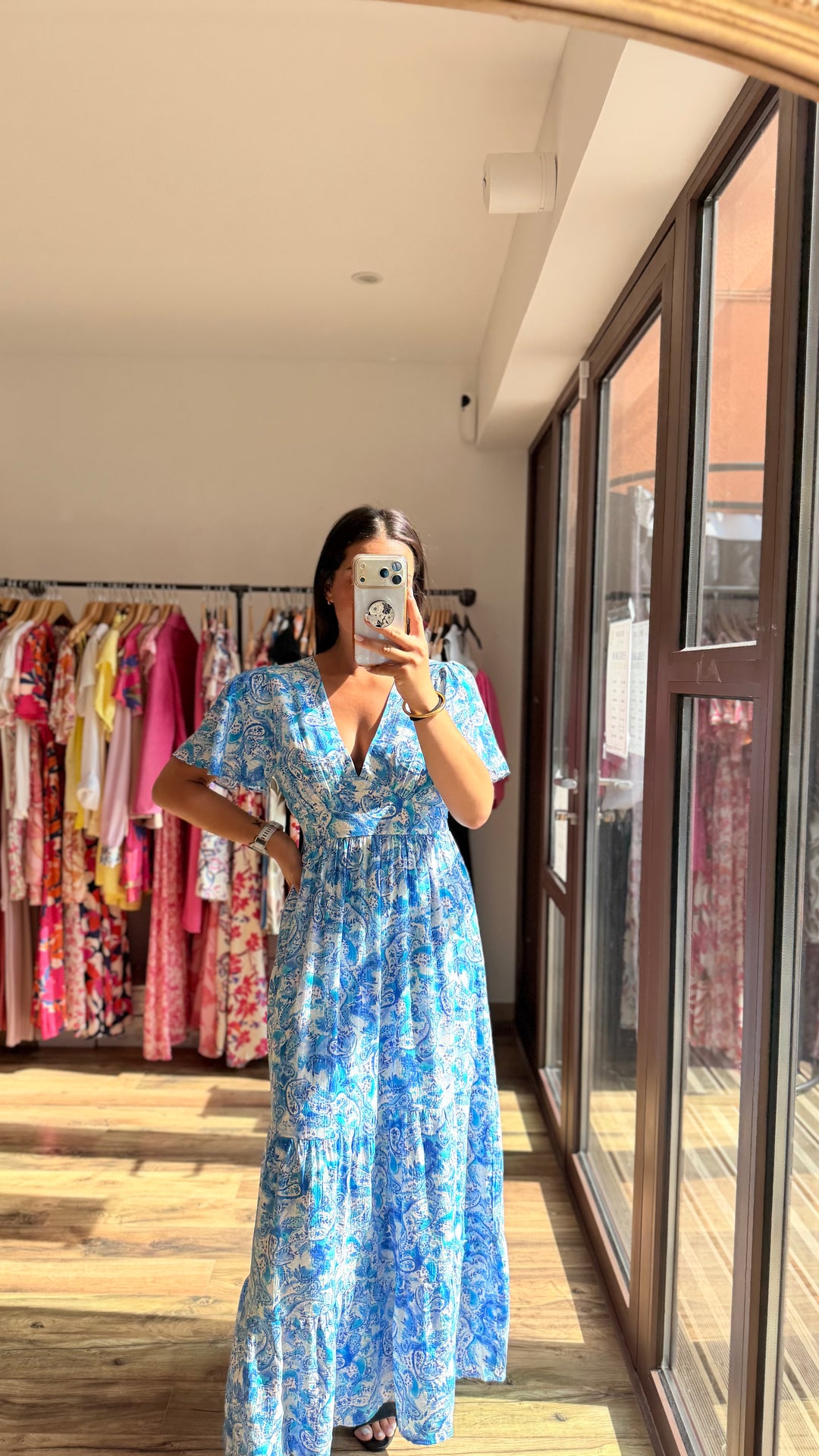 Robe longue Elodie bleu